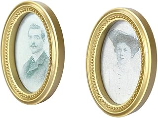 Conjunto de Brinquedos para Casa de Boneca 2 Peças Casa de Boneca Em Miniatura Moldura Oval Com Foto Casa de Boneca Faça você Mesmo Acessórios para Casa de Boneca