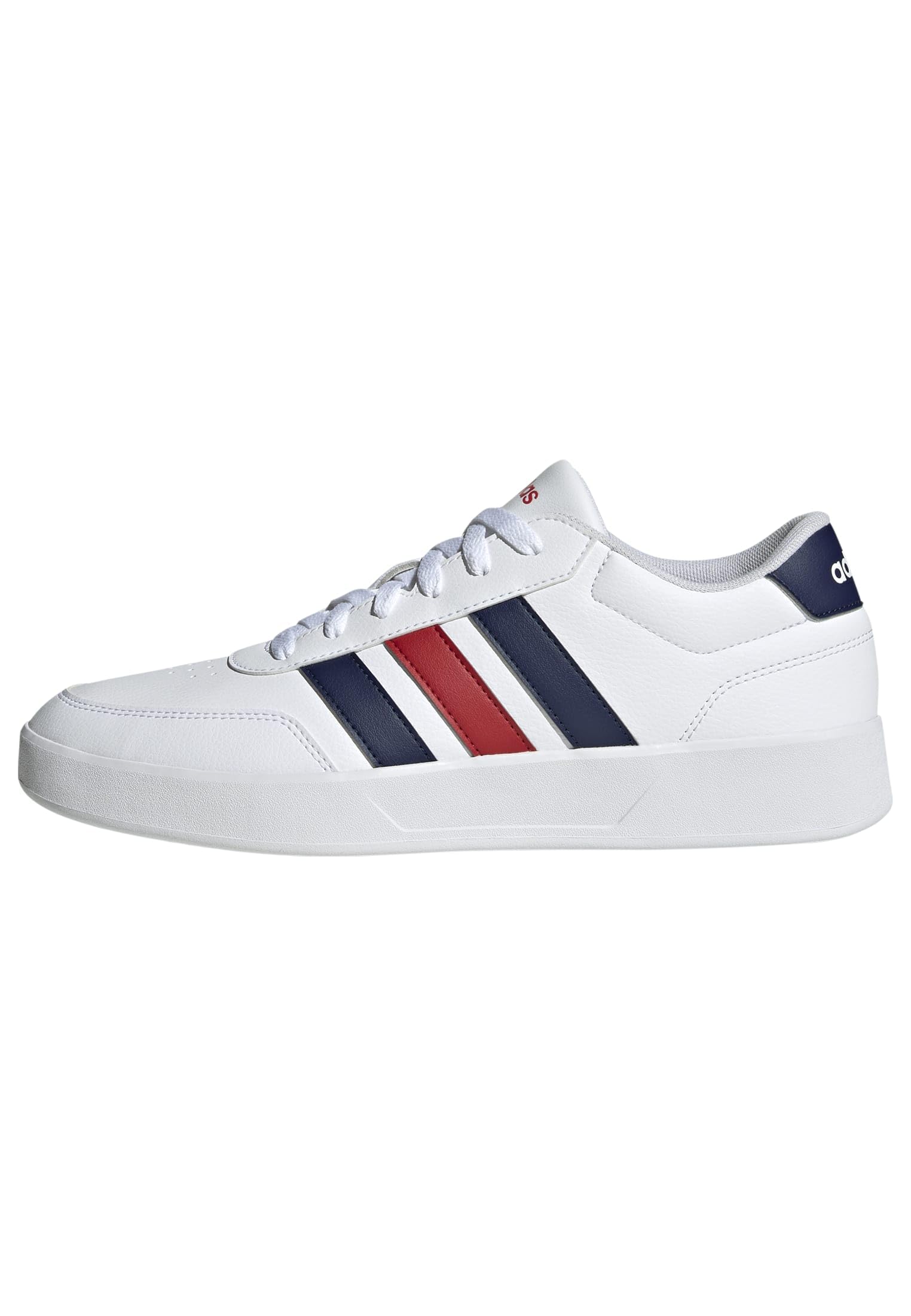adidas Men's BREAKNET 3.0 Shoes, FTWR White/Dark Blue/Better Scarlet, 8.5 UK