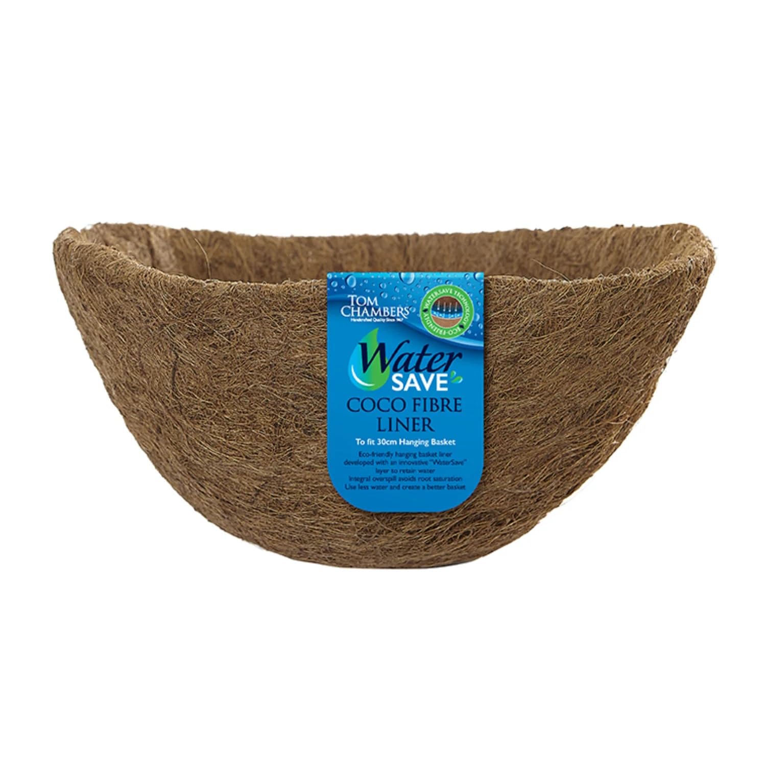 Tom Chambers Coco Fibre WaterSave Basket Liner Plant Pot Base - 30cm