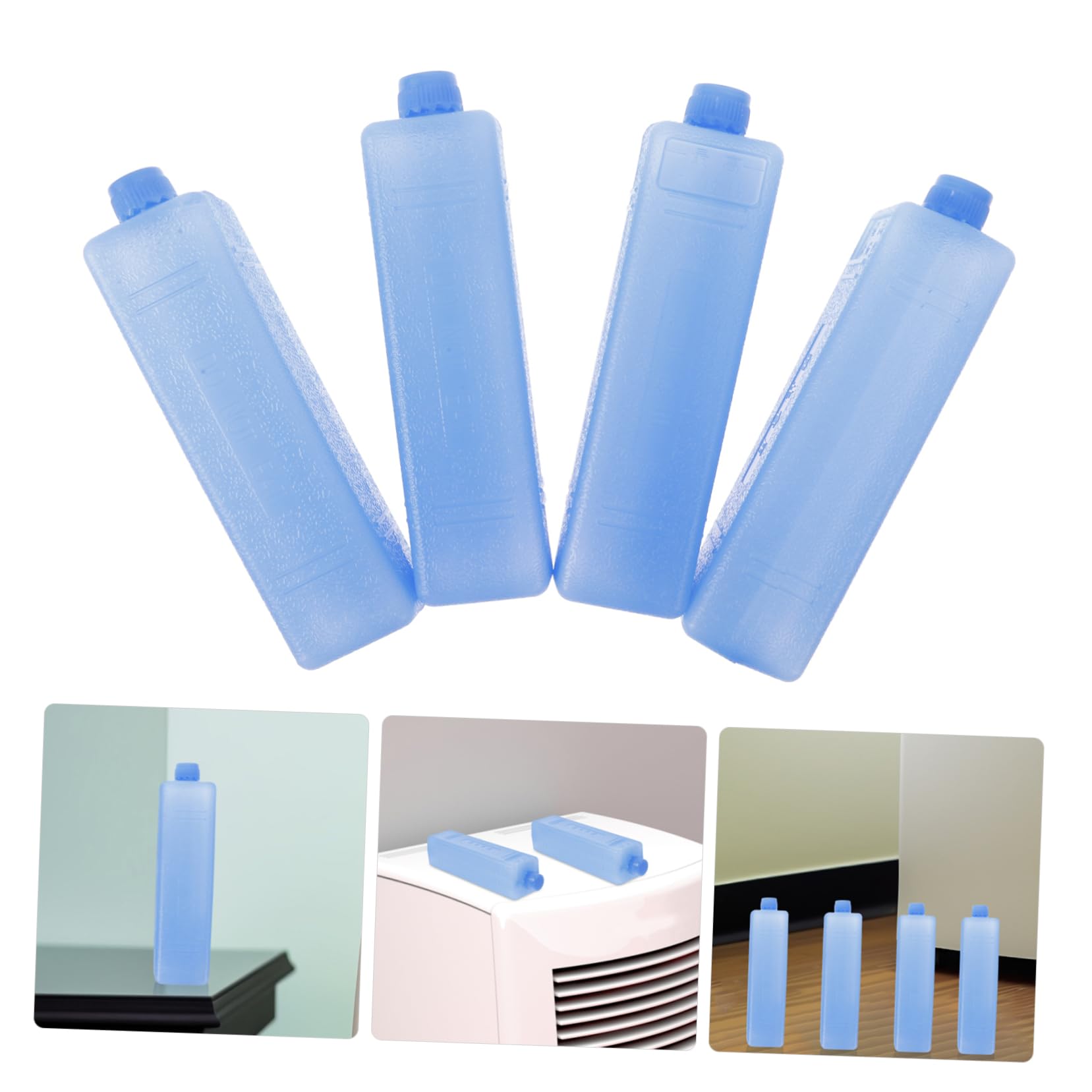 OUNONA Bolsa De Hielo De Caja De Hielo Enfriadores De Hielo Acondicionador Aire Enfriador De Almuerzo con Hielo para Congelar Acuerdo Forma Educación Física Azul 4 Piezas X 4
