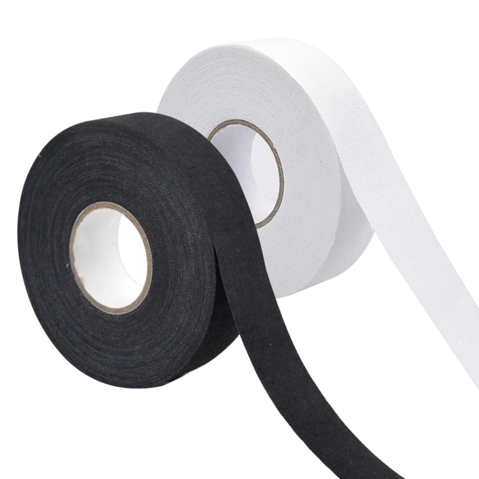 Cinta Hockey 25m x 25mm Antideslizante Autoadhesiva para Palo de Raqueta Golf Tenis Bádminton (Negro Blanco)