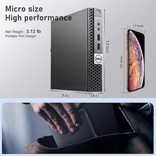 Miniatura 5 de Dell Mini computadoras OptiPlex 7060 Micro PC, i5-8600T hasta 3.7 GHz, 16 GB Ram nuevo SSD M.2 NVMe de 1 TB, WiFi 6 Bluetooth 5.2 integrado,