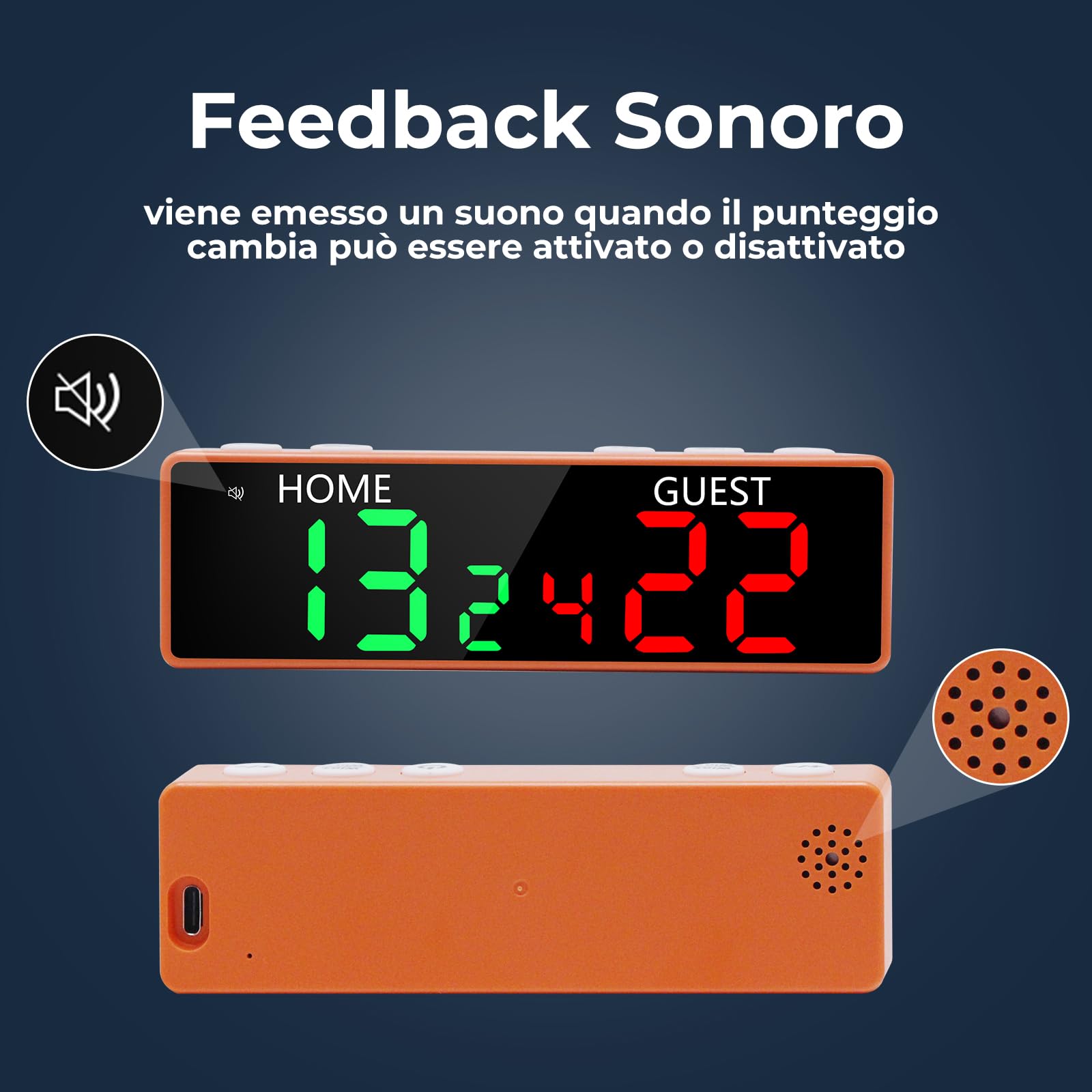Mini Segnapunti Digitale - Segnapunti da Tavolo Portatile per Giochi, Segnapunti Elettronico Senza Fili Alimentato Batteria con Cicalino, Segnapunti a 6 Cifre per Ping Pong/Cornhole/Basketball