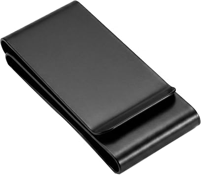 Black Double-Layer Stainless Steel Money Clip Slim Handiness Cash Metal Credit Card Holder Minimalist Front Pocket Wallet Mens Gift