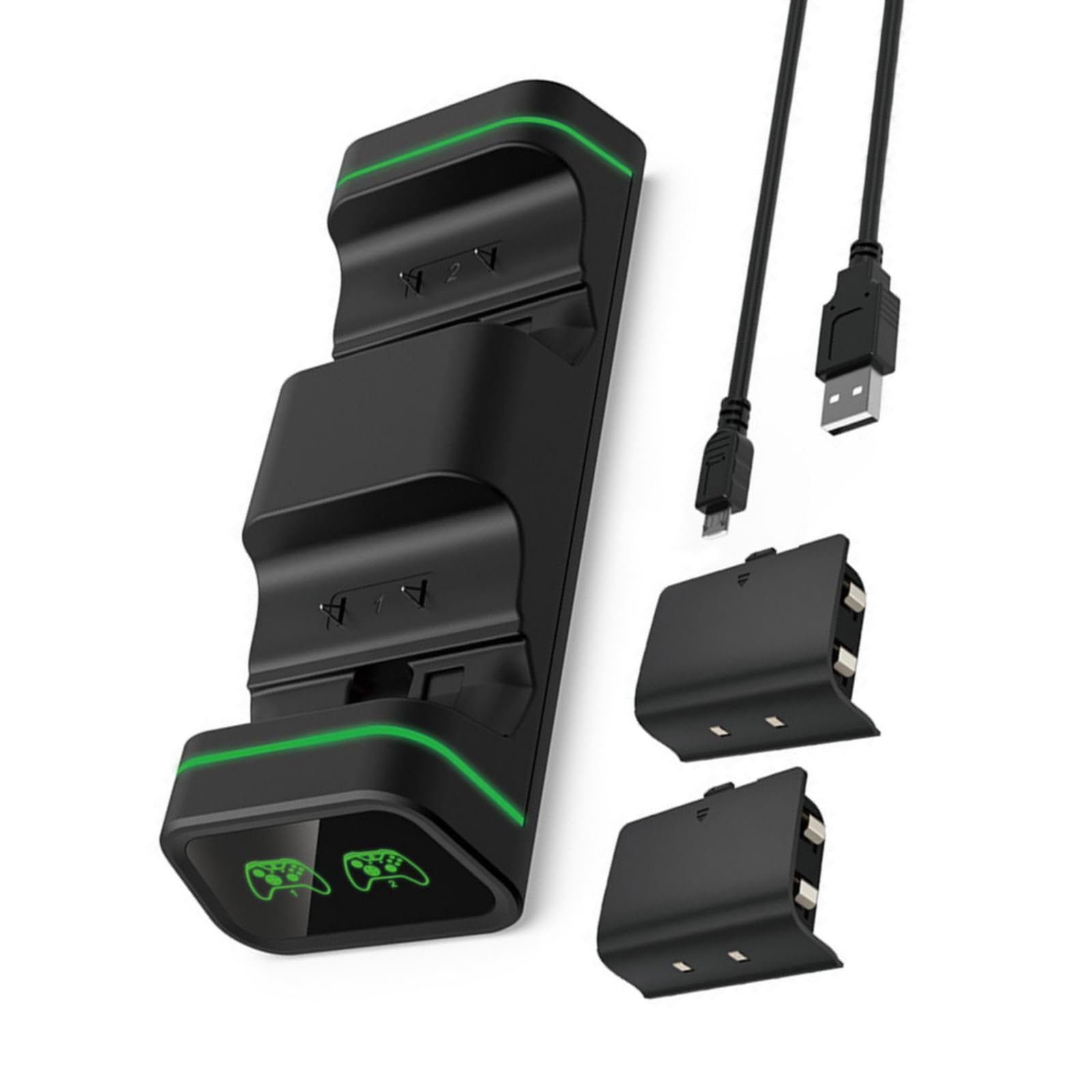 1 set doppio controller stazione di ricarica per controller X1S/X1X con 2 pacchi batteria ricaricabile