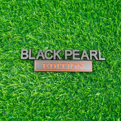 Image of Pair Set Black Pearl Edition Emblem 3D Letter Fender Tailgate Badge Decal Sticker Nameplate for Universal Vehicle, Car, Truck, SUV Motorcycle Accessories (Black Red)