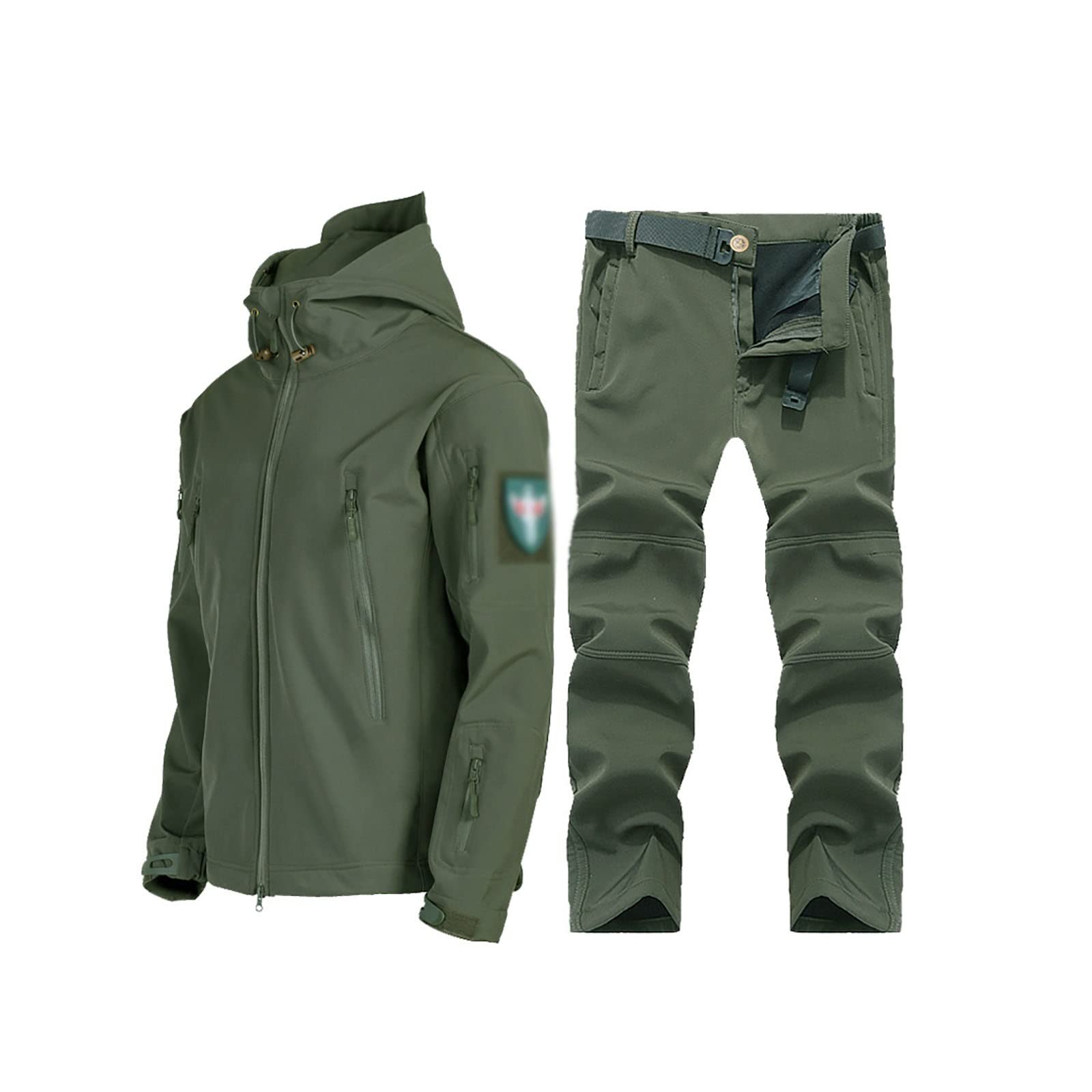 Sports de plein air Combinaison de ski pour homme, hiver confortable respirant en polaire chaude et douce avec veste et pantalon de ski, pour la randonnée, la pêche, coupe-vent, combinaison de neige 2