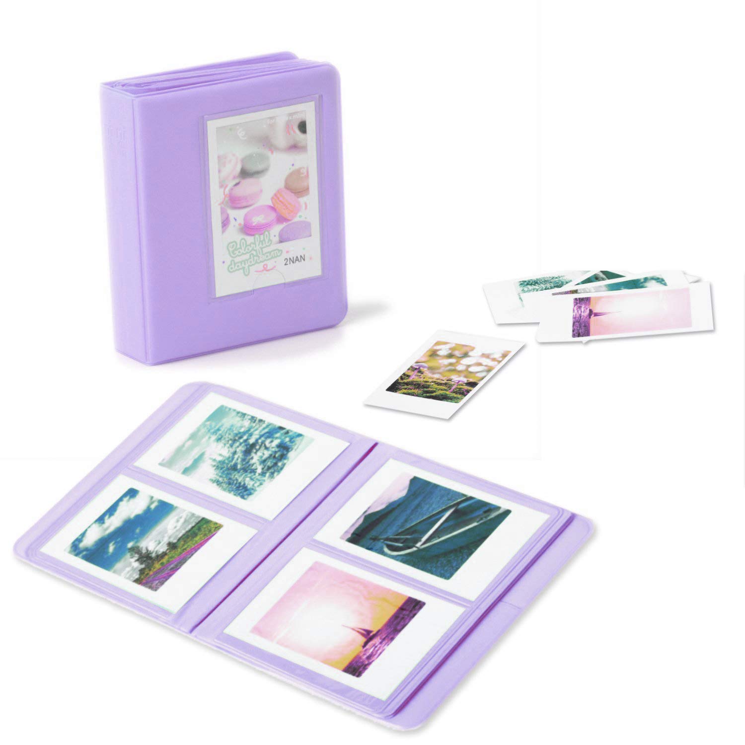 Paquete de Accesorios Compatible con Instax Mini 12 Cámara analógica instantánea Incluye: Funda/Album/Marcos para Fotos/Marcos de Películas/Bordes/Pegatinas (Lilax Purple)
