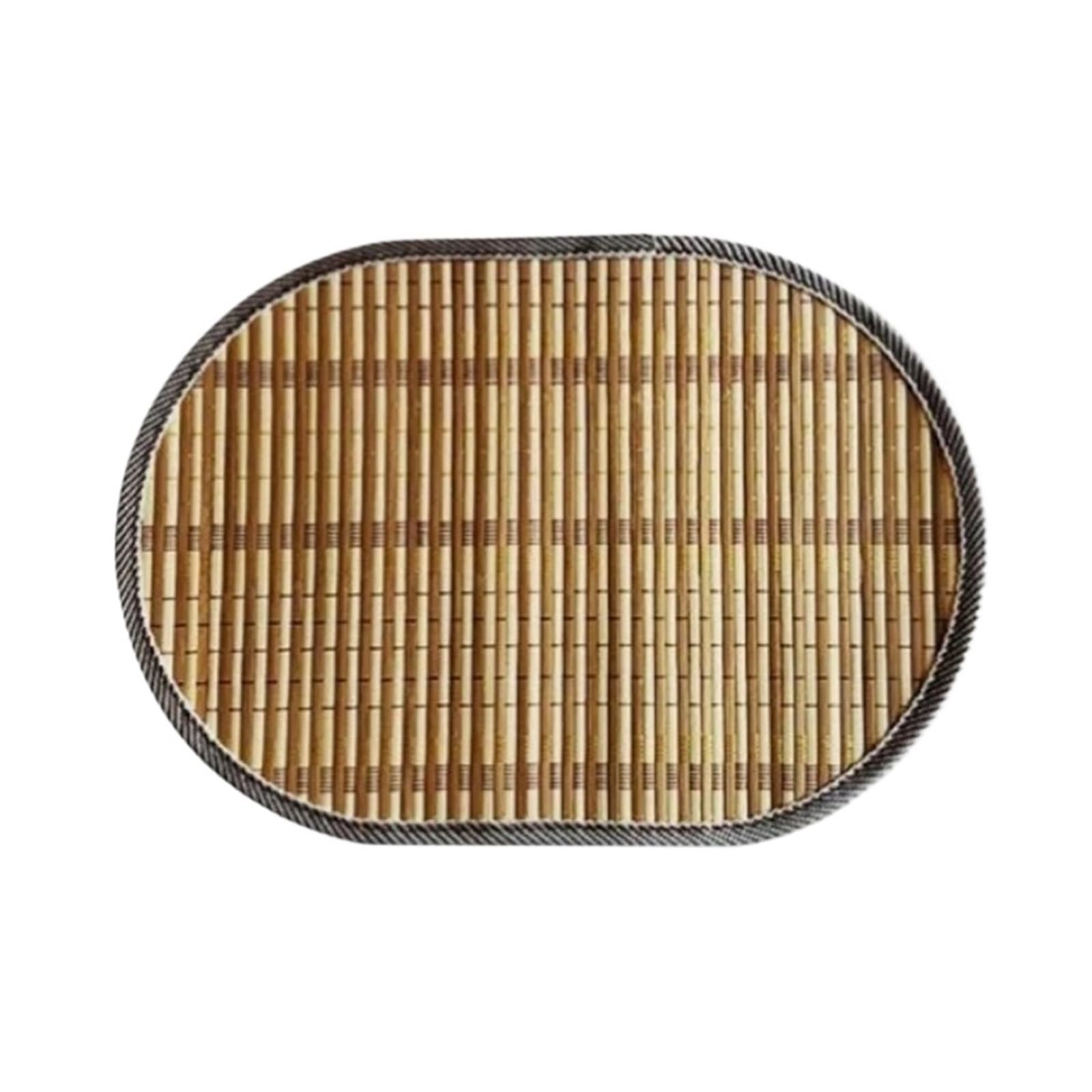 GrassWoven Placemat, Woven Rattan Placemats 30x43cm Heat Nordic Oval Edge For Dining Table 1/4/6 Pcs(4pcs 30x43cm)