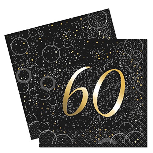 Glitz Gold foil 60TH Birthday tovaglioli