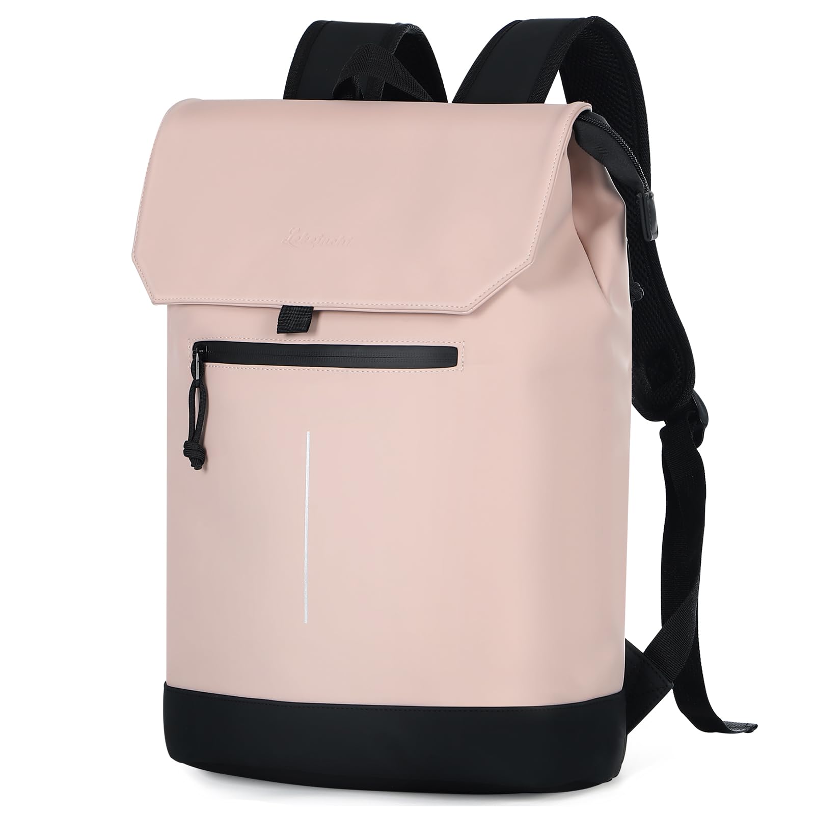 Lekeinchi Zaino da Donna Elegante, Zainetto Donna in Pelle PU, Grande Impermeabile Borsa Zaino Donna, 15,6 Pollici Zaino Porta PC per Università Viaggio Casual Lavoro Scuola Ufficio, Rosa