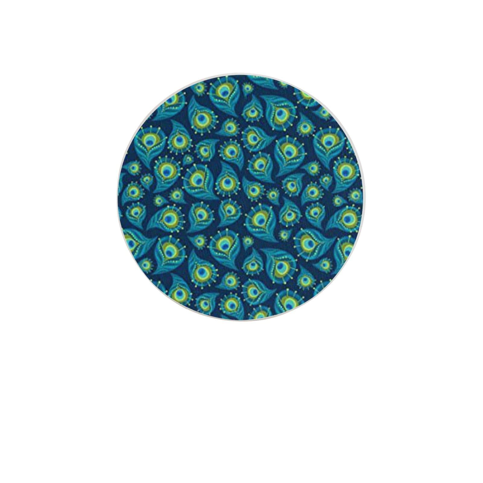 Peacock Feather Four Pieces Drink Coaster for Tabletop Protection Place Mats for Home Decor