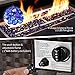 U-MAX 44in Outdoor Propane Gas Fire Pit Table, 50,000 BTU Auto-Ignition Gas Firepit with Glass Wind Guard, Black Tempered Glass Tabletop & Blue Glass Rock, Brown PE Rattan, CSA Certification