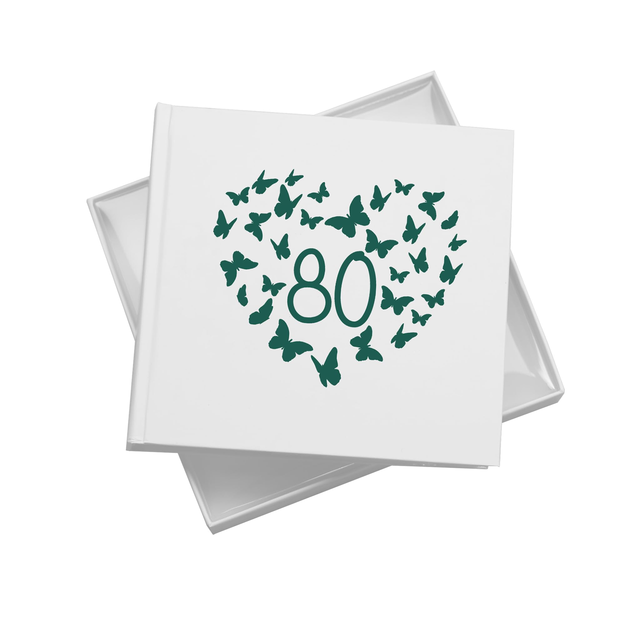 80th Birthday White Photo Album Gift With Butterflies 50 x 6x4 Photos