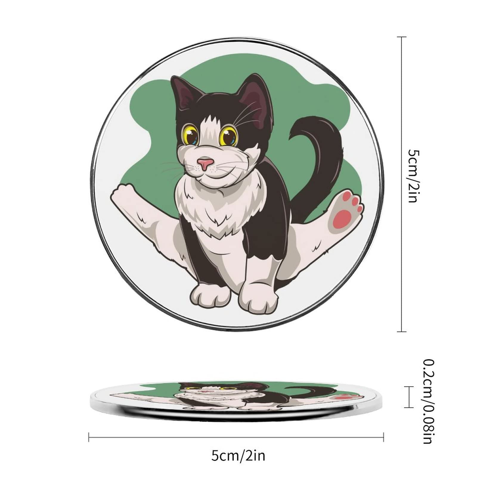 Aimants De Réfrigérateur Chats Mignons - 12 Pièces Rondes, 30 Mm, Verre Coloré, Décoration Créative