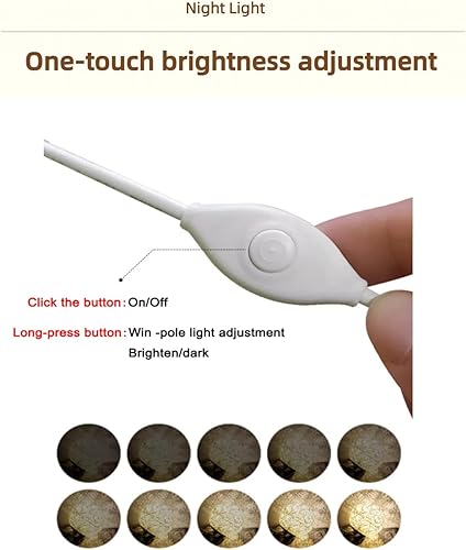 Miniatura 6 de DDLONGDD Lámpara de globo - Luz nocturna de bola de cristal radiante LED de bajo consumo, ideal para mesitas de noche, lámparas amarillas y luces