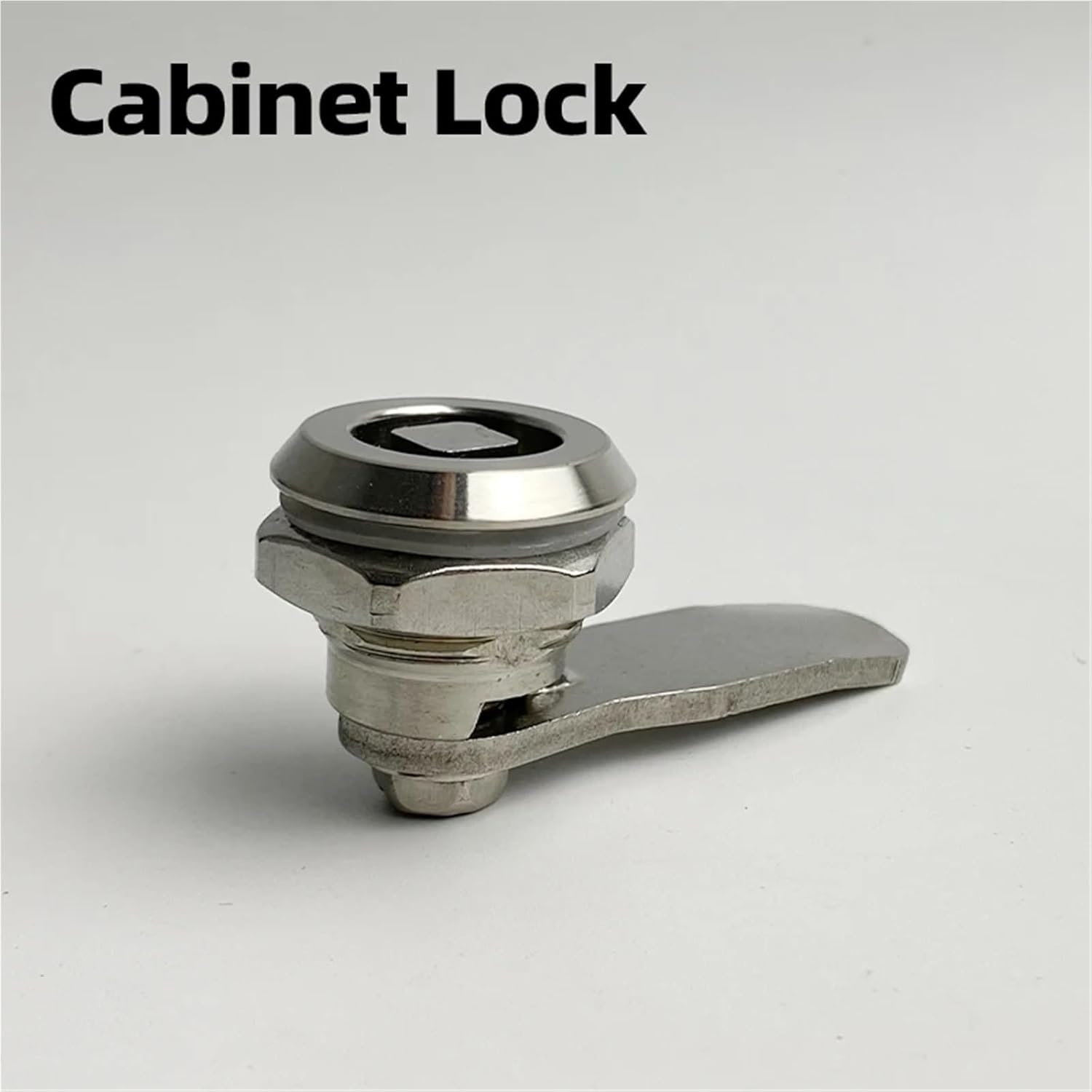 Stainless Steel Cabinet Lock with Key Rotary Switch Flat Tongue Locks for Industrial Distribution Box 1Pcs