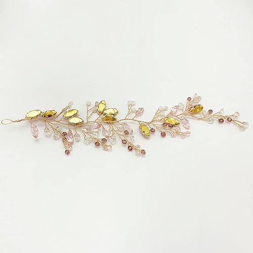 Miniatura 5 de BETITETO Tocado de cristal de ópalo rosa para boda, novia, diamantes de imitación, accesorios para dama de honor, mujeres y niñas, Cristal Diamante