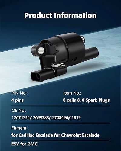 Vista 917 de ECCPP Bobinas de encendido portátiles de repuesto para automóvil compatibles con Infiniti I30/para Nissan Maxima 3.0L V6 2000-2001 Reemplazo