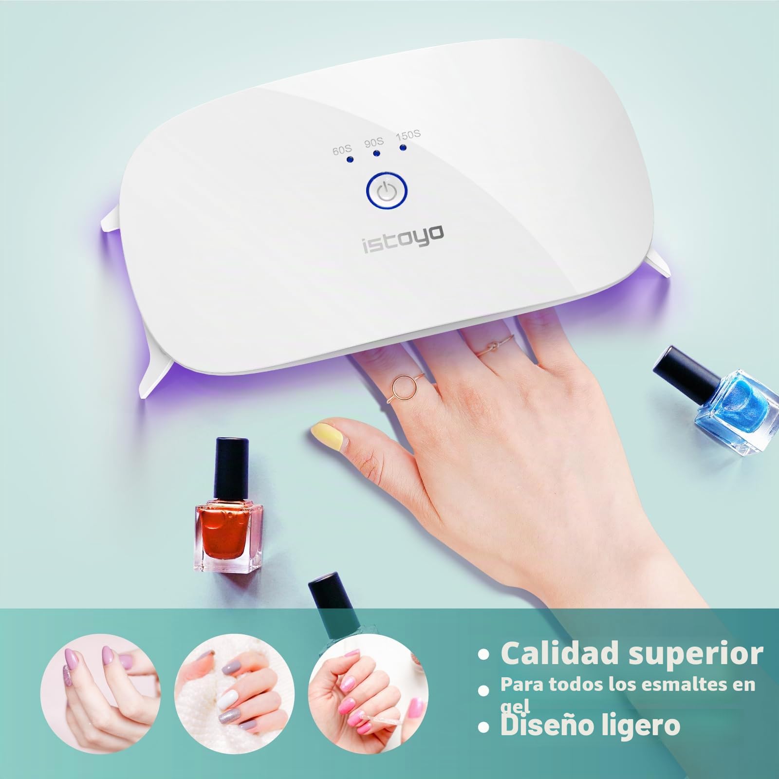 ISTOYO Luz UV de doble longitud de onda de gran tamaño para curado de resina, lámpara portátil para hacer joyas, manualidades, kit de resina y suministros