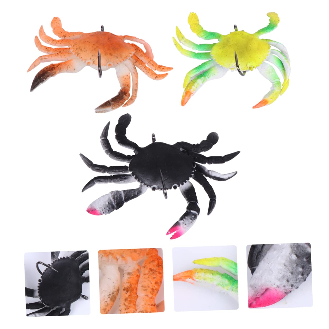 VANZACK Leurre Crabe Fournitures De Pêche Appâts De Crabe Appâts De Simulation Leurres De Pêche à L'achigan Leurres De Au Sébaste Faux Leurres De e Carpe Leurres PVC