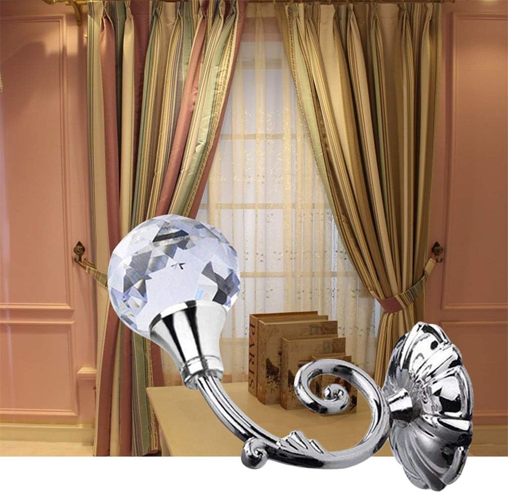 1 Pair Window Crystal Holdback Home Living Room Bedroom Curtain Drape Hook Tieback Wall Holder Hanger