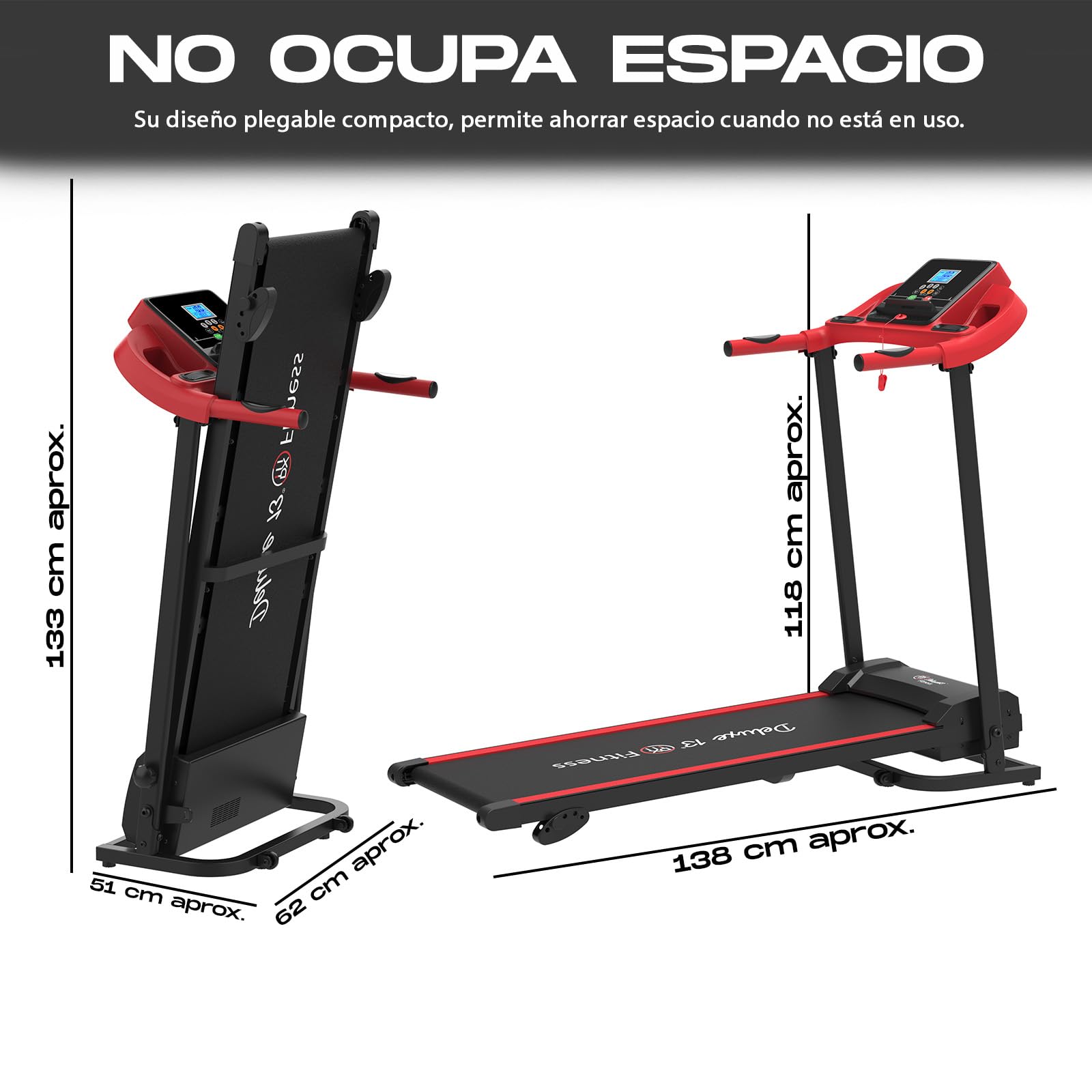 Cinta de Correr Plegable con Motor Eléctrico 1500W - Ideal para Andar Correr Trotar - Aguanta 150 kgs - Velocidad 1-14km