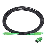 Vista 23 de MECCANIXITY Cable de conexión de fibra óptica simple OS2 de 3.3 pies de modo único LSZH SC/APC-SC/APC puente blindado negro óptico para redes LAN