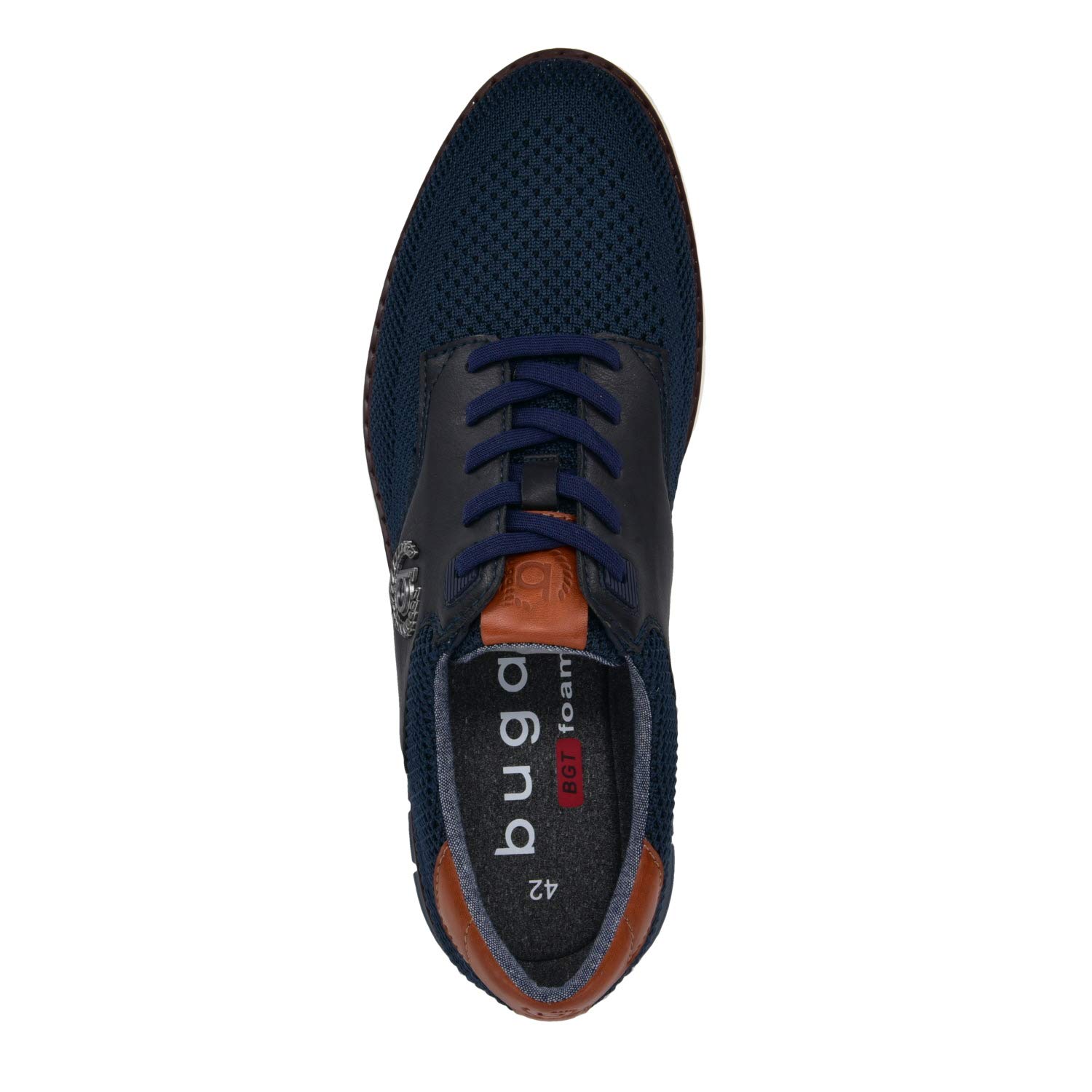 Bugatti Chaussure À Lacets en Mélange de Matières Respirantes, Mousse À Mémoire de Forme, Lacets Élastiques BasketHomme