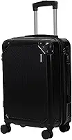 Mala de Viagem de BORDO com Zíper EXPANSÍVEL 10Kg Rígida Padrão ANAC com 4 Rodas duplas 360° Porta Copo Cadeado AntiFurto Leve Resistente Espaçosa (Preta)