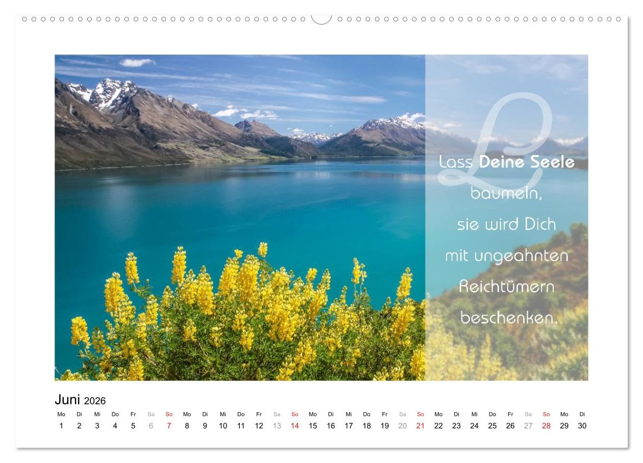 Kraft für Deine Seele (hochwertiger Premium Wandkalender 2026 DIN A2 quer), Kunstdruck in Hochglanz: "Inspiration ist die Sprache der Seele." Dieser ... in einem exklusiven Design. (CALVENDO Glaube)