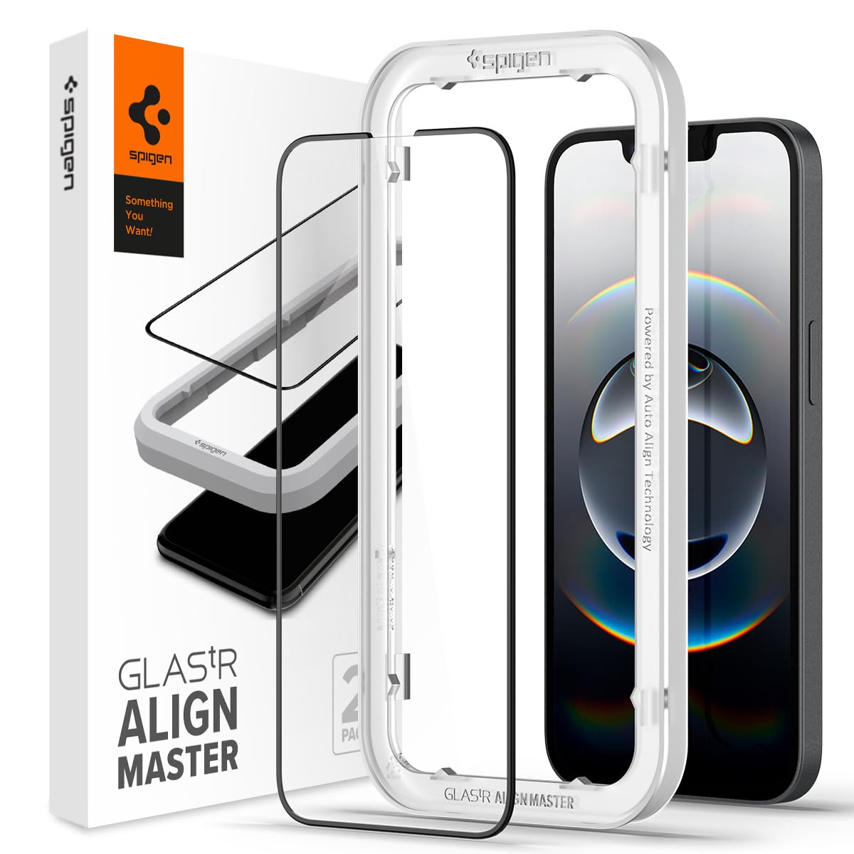 Spigen GLAStR Align Master [2 Pack] designed for iPhone 16e / 14/13 and iPhone 13 Pro Screen Protector (6.1 inch) Premium Tempered Glass Edge to Edge Protection - [Full Cover]