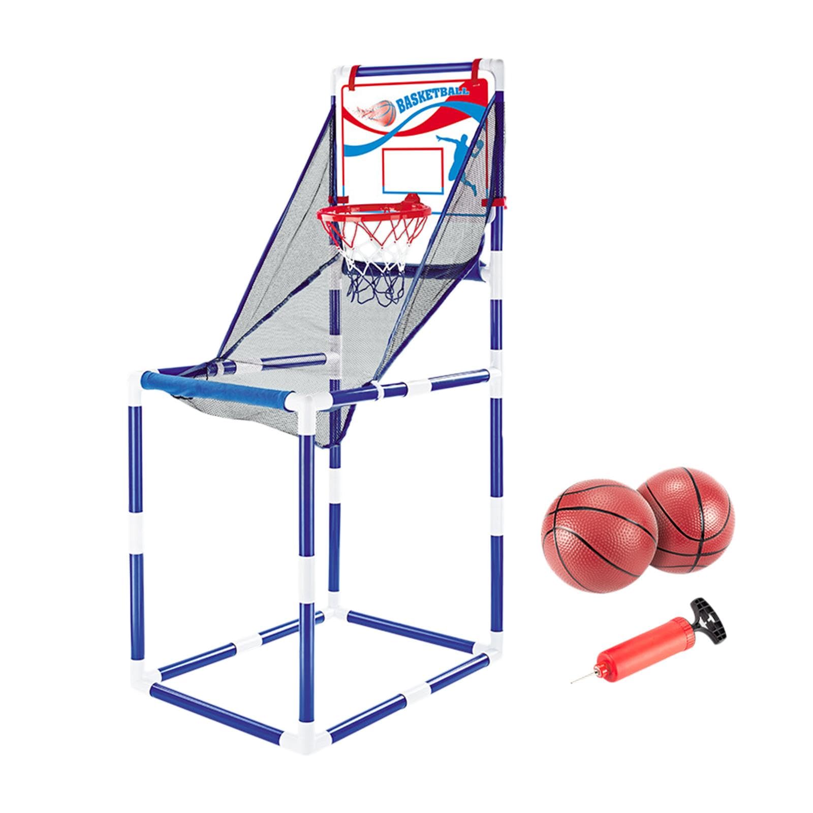 Juego de Baloncesto Arcade de Interior con Bomba de Aire, Juguete Deportivo, Diversión de Baloncesto Arcade en Casa para Fiestas Infantiles en, 44x60cm 2 Bolas