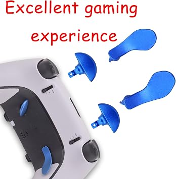4 Pcs Back Paddles for PS5 Dualsense Edge Controller, Replacement Paddles for PS5 Edge Controller Rear Grip Parts,Interchangeable Metal Rear Button for PS5 Edge Wireless Controller(Blue) [video game]