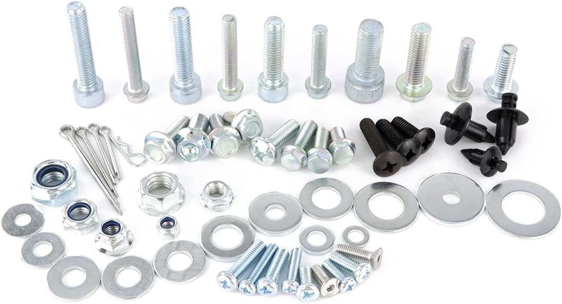 120 PCS Body Work Bolt Kit Fit for KLX650 KLX250 KLX110 KLX300 | Fit for KMX125 KLX250S KLX140L KLX450R KLX230 KLX125 KLX400R KMX 200 KLX150 KLX140RL KLX300R Body Screw Bolts Fasteners Set
