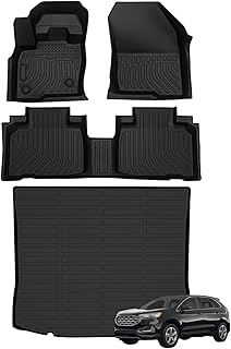Floor Mats for 2015 2016 2017 2018 2019 2020 2021 2022 2023 Ford Edge- All Weather Custom Fit for Ford Edge Floor Mats Liners & Cargo Liner Behind The 2nd Row for Ford Edge Accessories