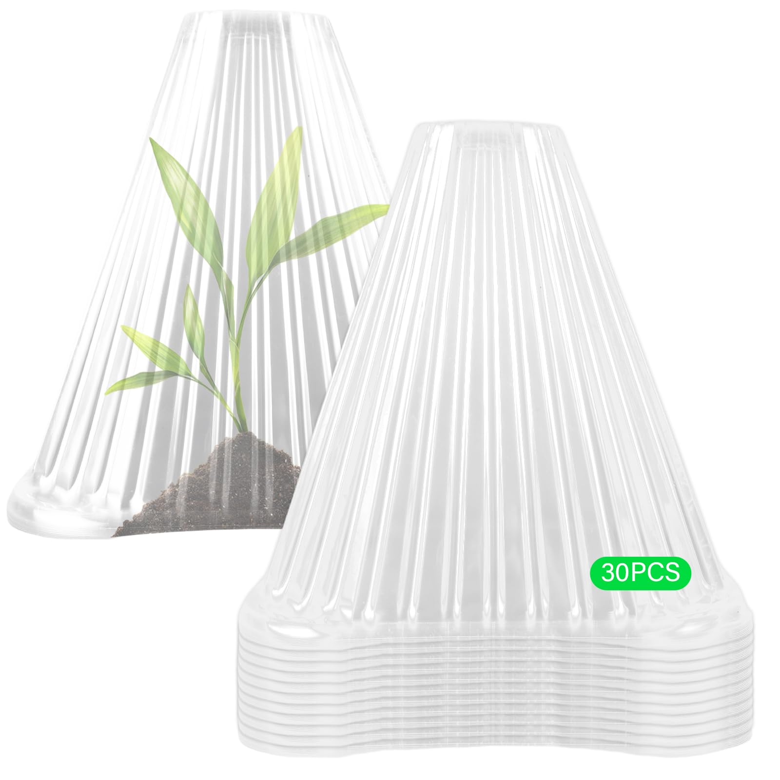 BAIFULAI Lot de 30 chapeaux de plantes transparents Ø 19 cm réutilisables protection contre oiseaux limaces gel