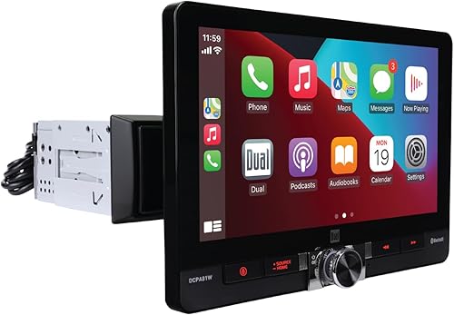 Dual Electronics DCPA91 - Receptor de medios estéreo para automóvil con pantalla táctil de 9 pulgadas, Apple CarPlay Android Auto, Bluetooth