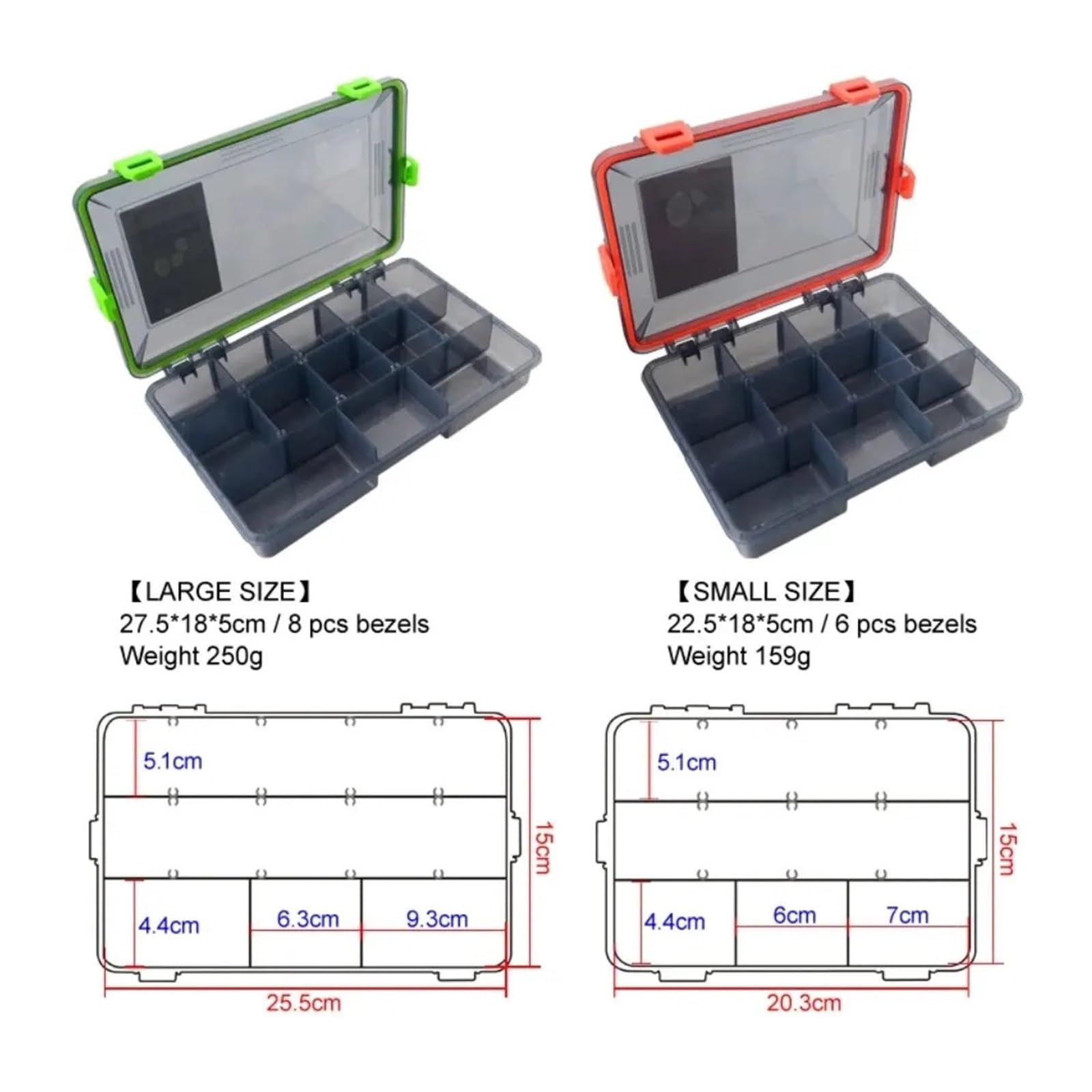 Caja de aparejos de pesca, organizador impermeable de gran capacidad para anzuelos, señuelos y cebos, ideal para pescadores y entusiastas del aire libre