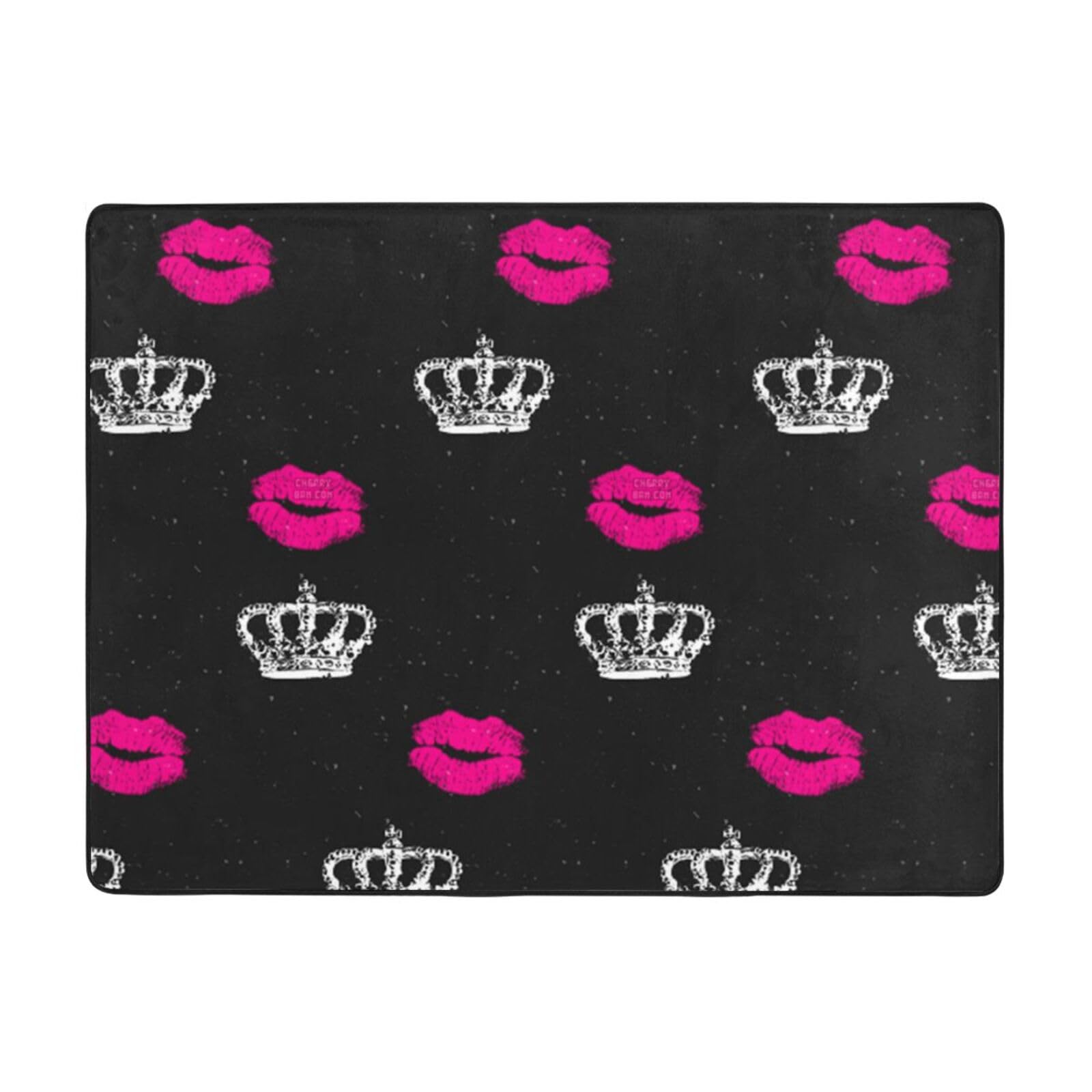 Tapis de salon moelleux PEIXEN Crown and Lips flanelle antidérapante chambre 120x160