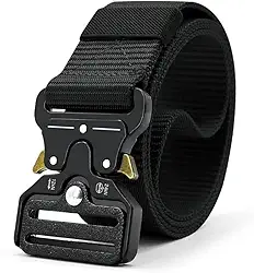 Cinto Tático Ultra Resistente Ajustável com Fivela de Fivela de Engate Rápido – Ideal para Atividades ao Ar Livre, Aventura, Pesca, Caminhada, Camping, Trilha e Uso Diário Trabalho