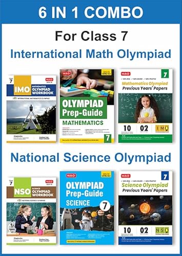 MTG Class-7 (Mathematics &amp; Science) IMO-NSO Olympiad Workbook, Prep-Guide &amp; Previous Years Papers (PYQs) with Mock Test Paper - SOF Olympiad Books For 2024-25 Exam (Set of 6 Books)