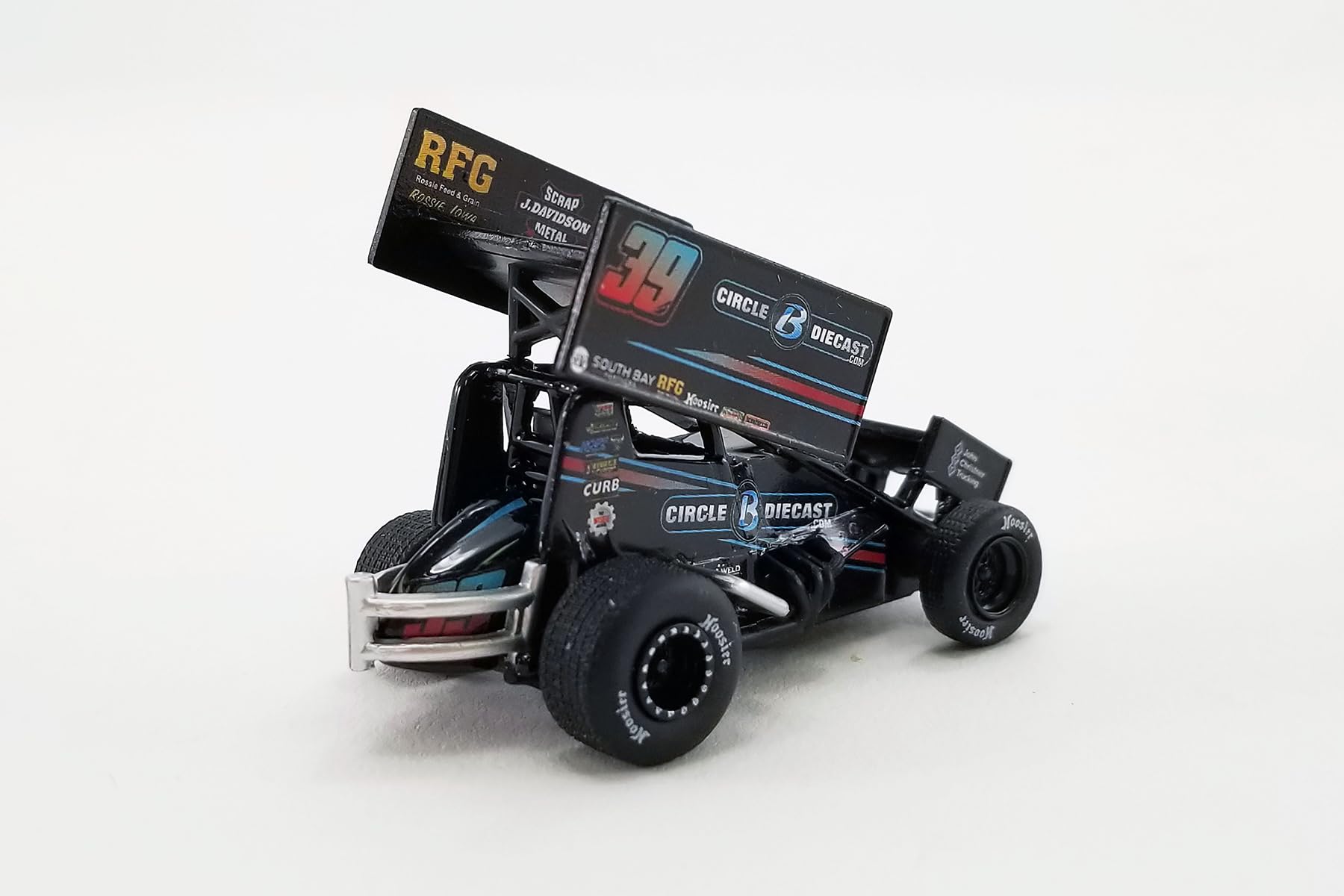 2022 Winged Sprint Car #39, Black - A6422013-1/64 Scale Diecast Model Car
