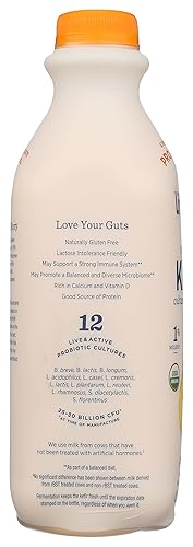 Miniatura 6 de Lifeway Kéfer orgánico bajo en grasa, melocotón, 32 onzas, 0.39 oz de proteína, 12 cultivos activos vivos