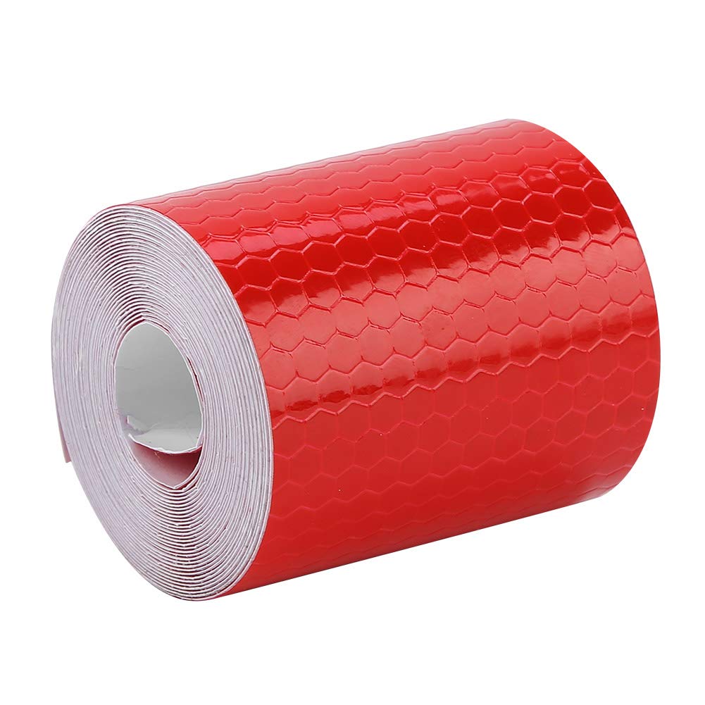 5cmx3m Safe Adhesive Reflective Tape, High Vis Conspicuity Roll Warning Sticker For Trailers Cars Bikes, Exterior Accessories Safe Conspicuity Tape Reflectors(Red)