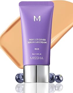 MISSHA M PERFECT COVER SERUM BB CREAM No.25 Warm Beige - Medium with Warm Undertone, BB Cream by Cardi B Pick, Skin Tint, Tinted Moisturizer, Skin Care Foundation Makeup, Korean Makeup,1.18 Fl oz
