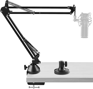 Geekria for Creators Microphone Arm Compatible with TONOR TC-777, TC20, TC30, TC-2030 Mic Boom Arm Mount Adapter with Tabletop Flange Mount, Suspension Stand, Mic Scissor Arm, Desk Mount Holder