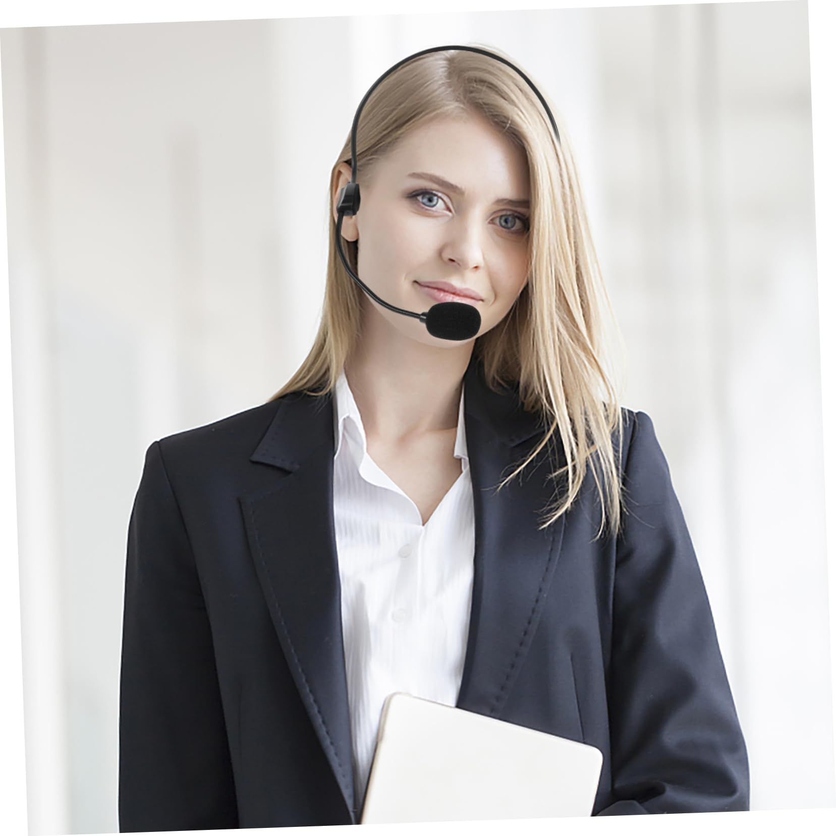 Totority Condenser Microphone Headset Wired for Voice Amplifier 2pcs Set Lightweight Comfortable for Stage Interviews