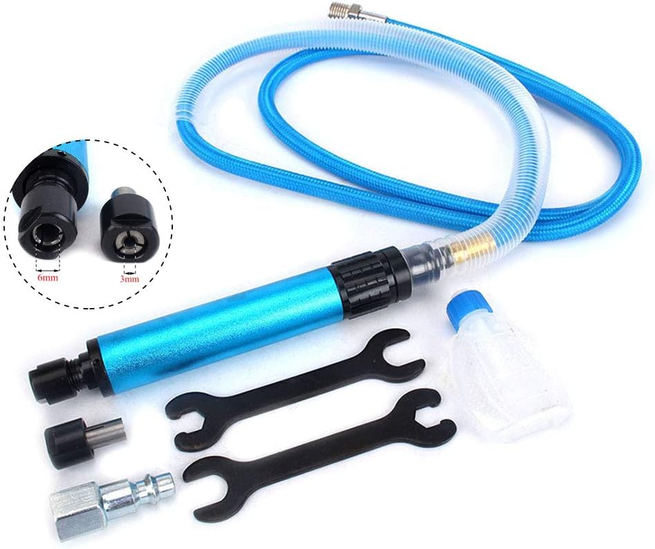 1/8'' 1/4'' High Speed Air Micro Die Grinder Mini Pencil Polishing Engraving Tool Grinding Cutting Pneumatic Tools Include Two Chucks:6mm and 3mm