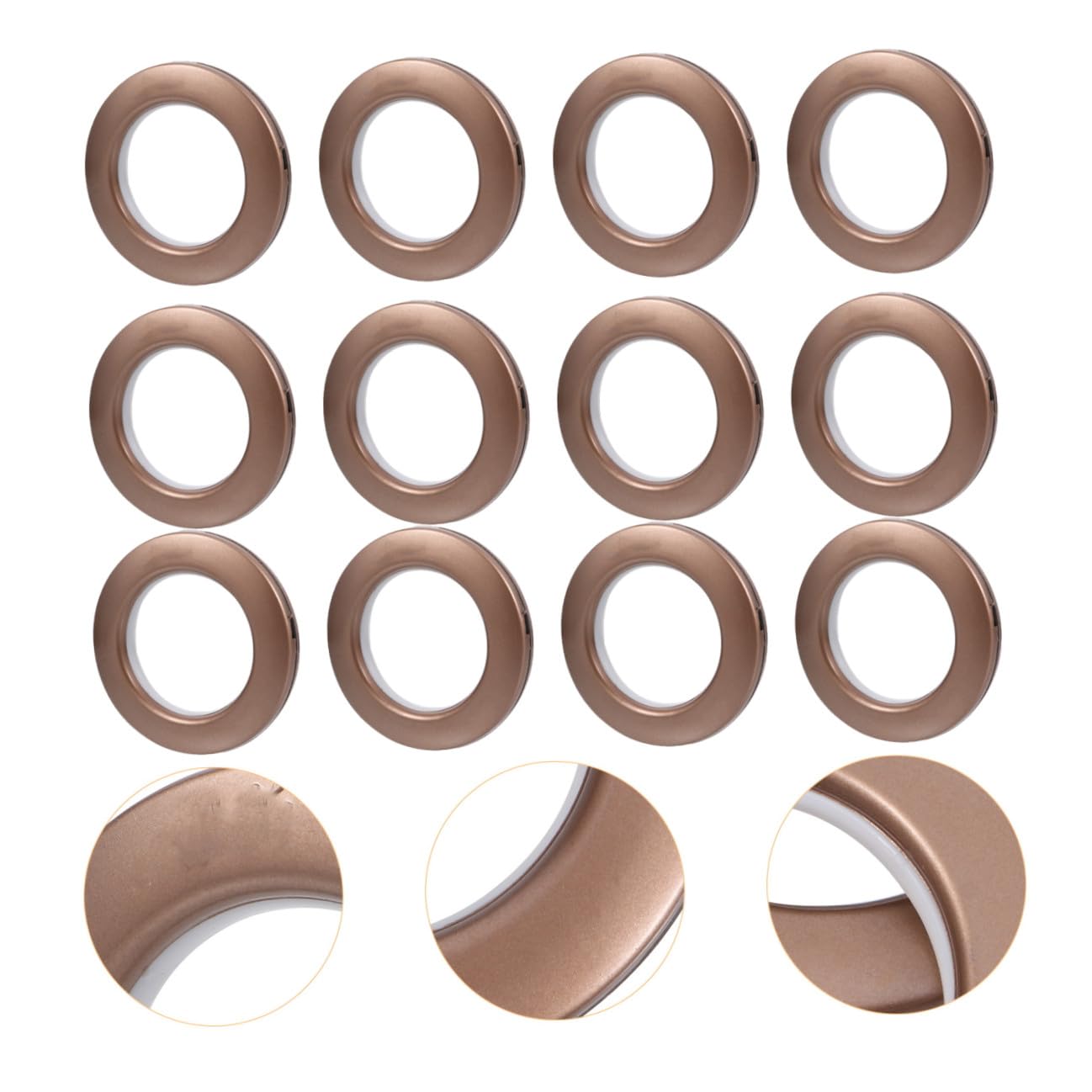 TEHAUX 75 Œillets de Rideau en Plastique, Anneaux de Diamètre Intérieur, Silencieux et Légers, pour Rideaux à Œillets, 75 Pièces, Bricolage